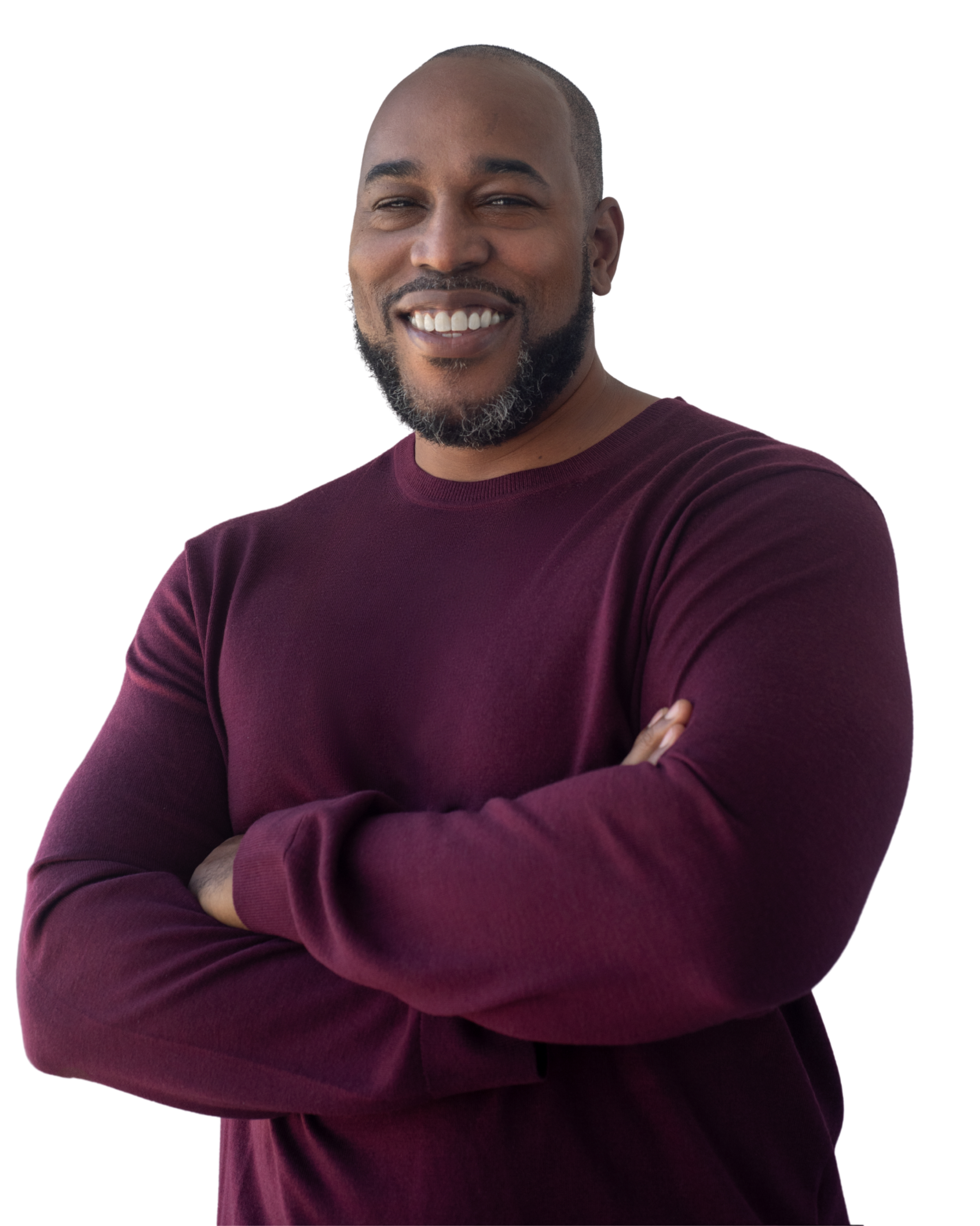 Steven Goard smiling with arms crossed